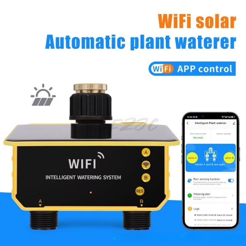 WiFi Solar Water Valve Irrigat - Timer Dual Outlet review and price
